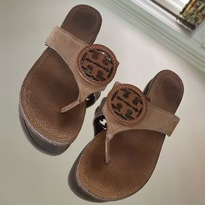 Tory Burch Two Tone Tan Limited Addition Sandals